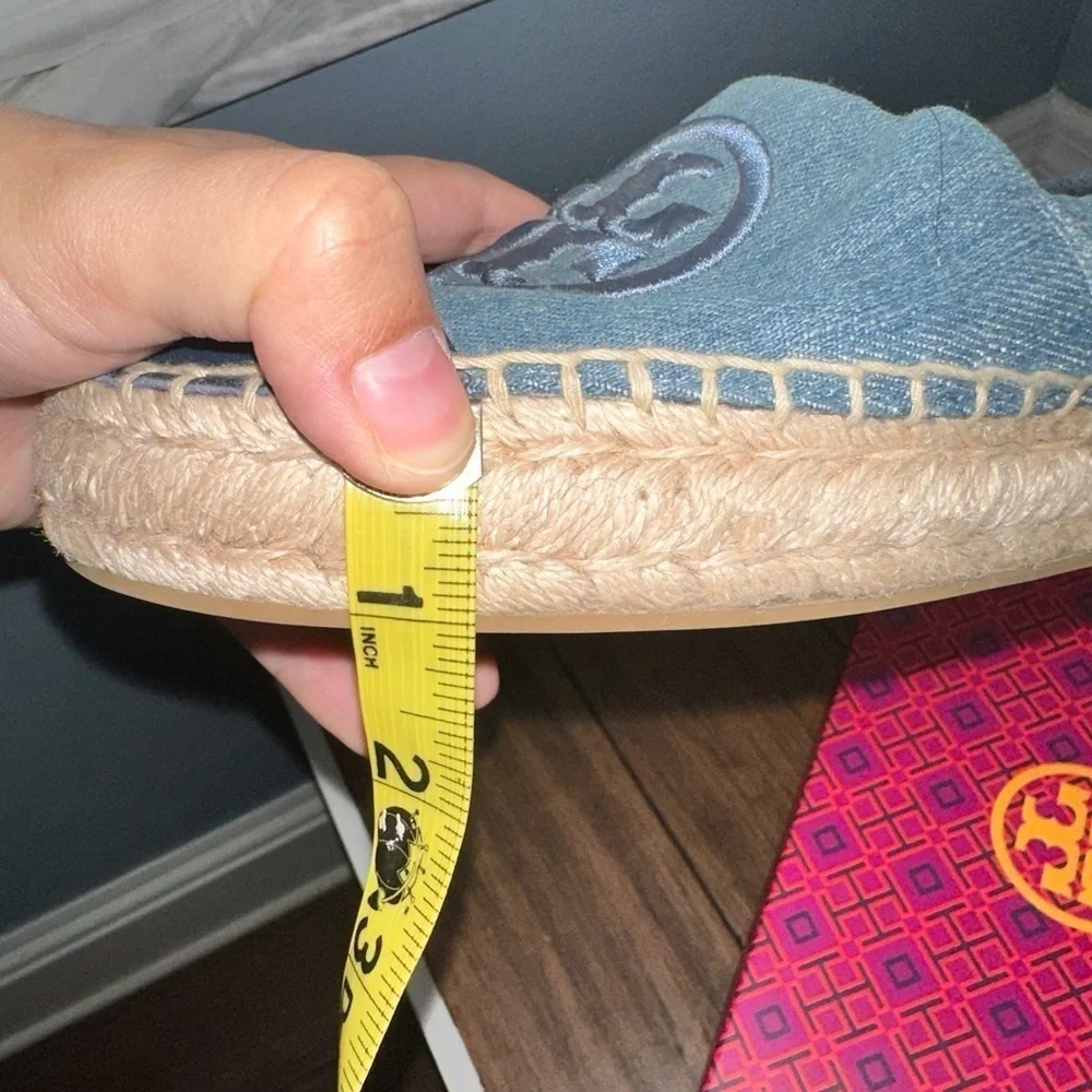 Tory Burch Espadrilles denim leather cap toe flats loafers platforms